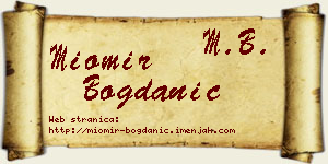 Miomir Bogdanić vizit kartica